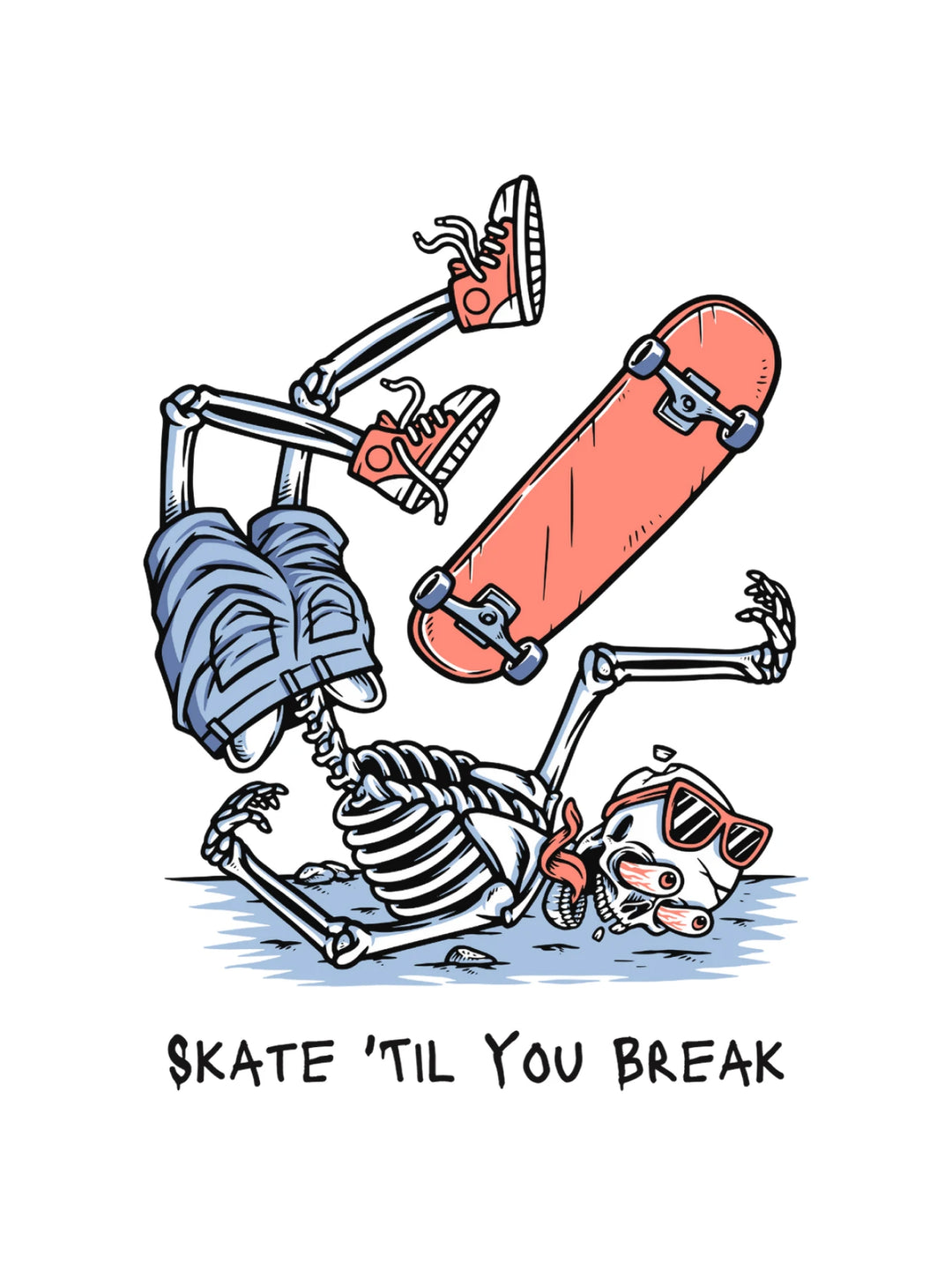 Skull Skate - Unisex T-Shirt