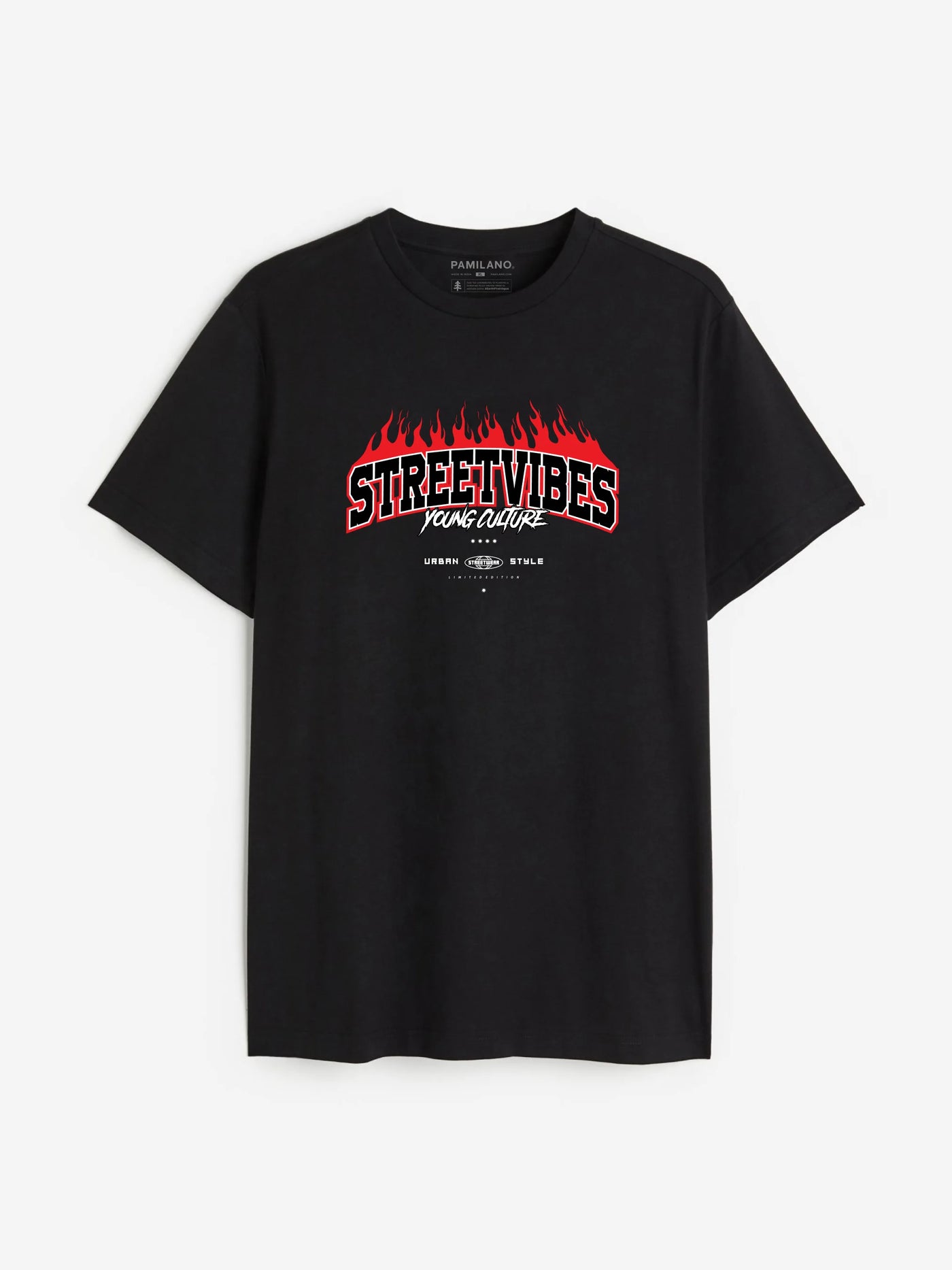Street Vibes Slogan with Fire Flame Effect - Unisex T-Shirt