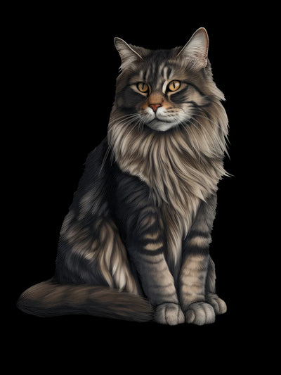 A Grey Cat in Realistic Style