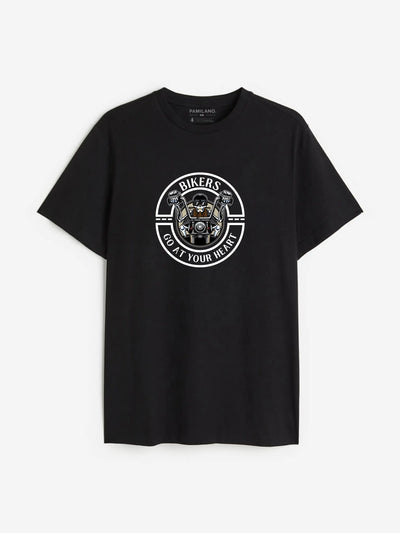 Bikers Goat Your Heart graphic round neck tee