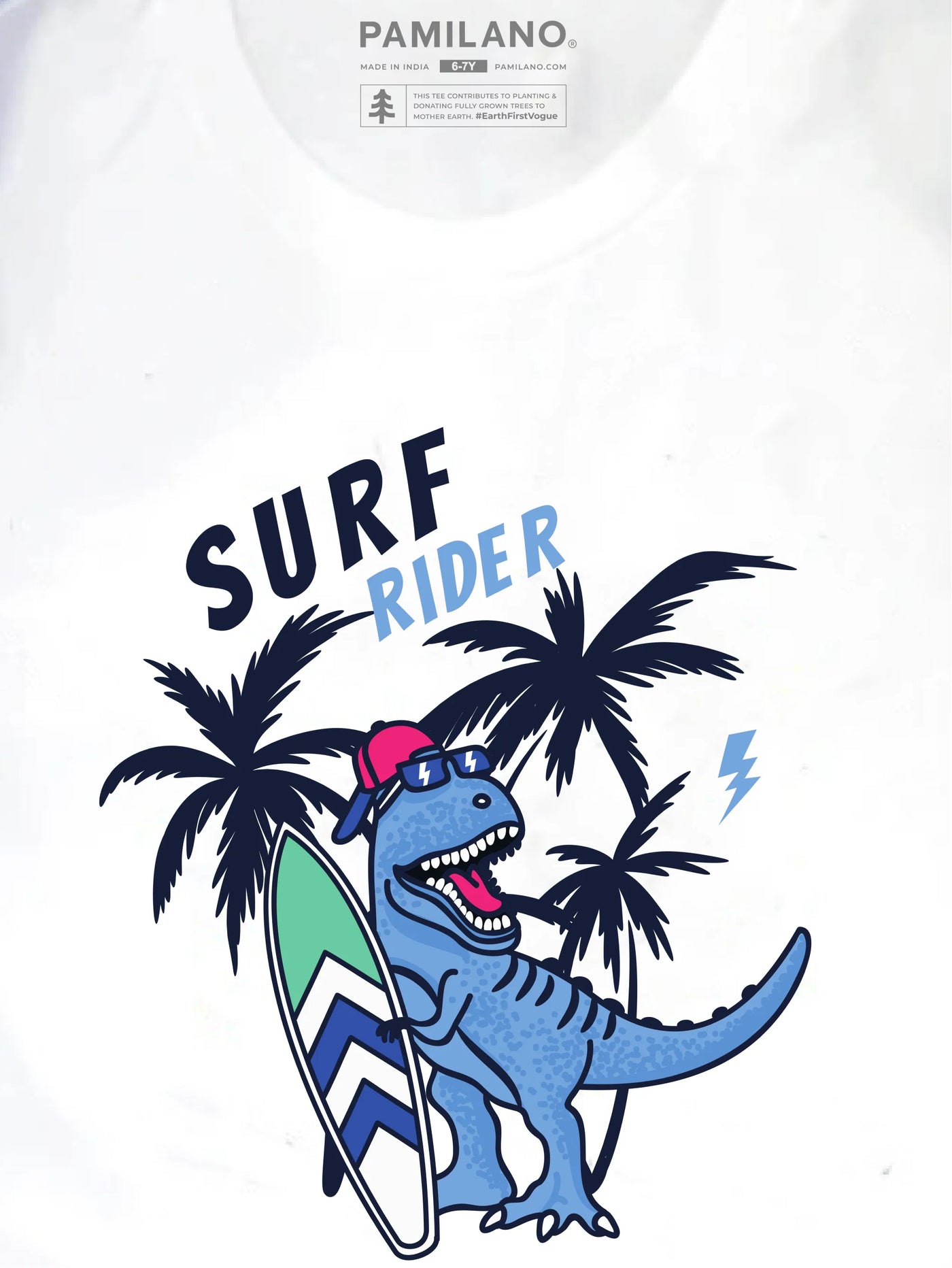 Dino Surf Rider - Kids Unisex Printed Tee