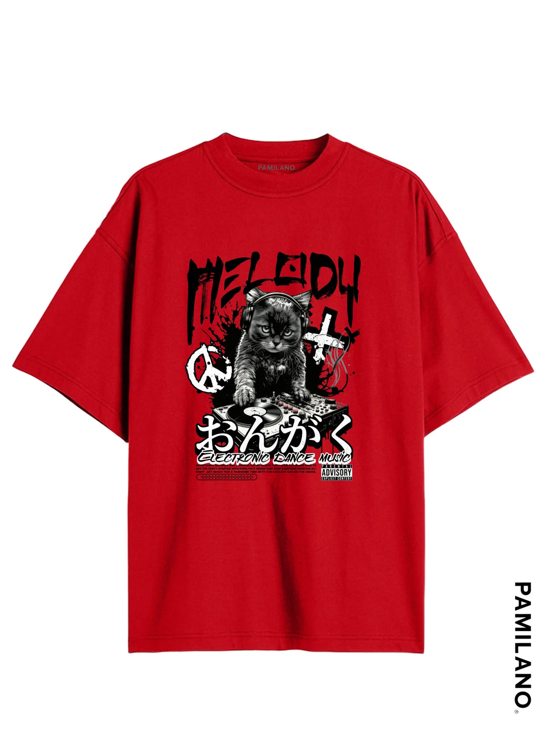 DJ Cat Melody Meow  - Oversized t-shirt