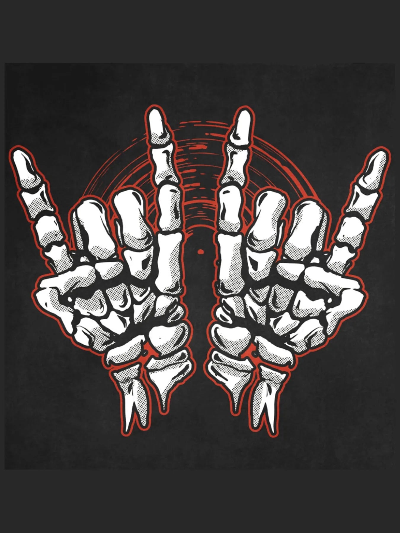 Skeleton hands rock and roll