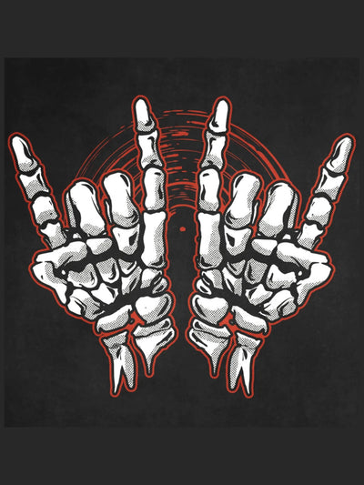Skeleton hands rock and roll