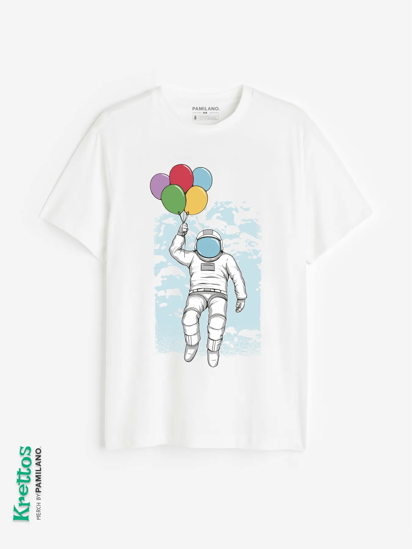 An astronaut & balloons.