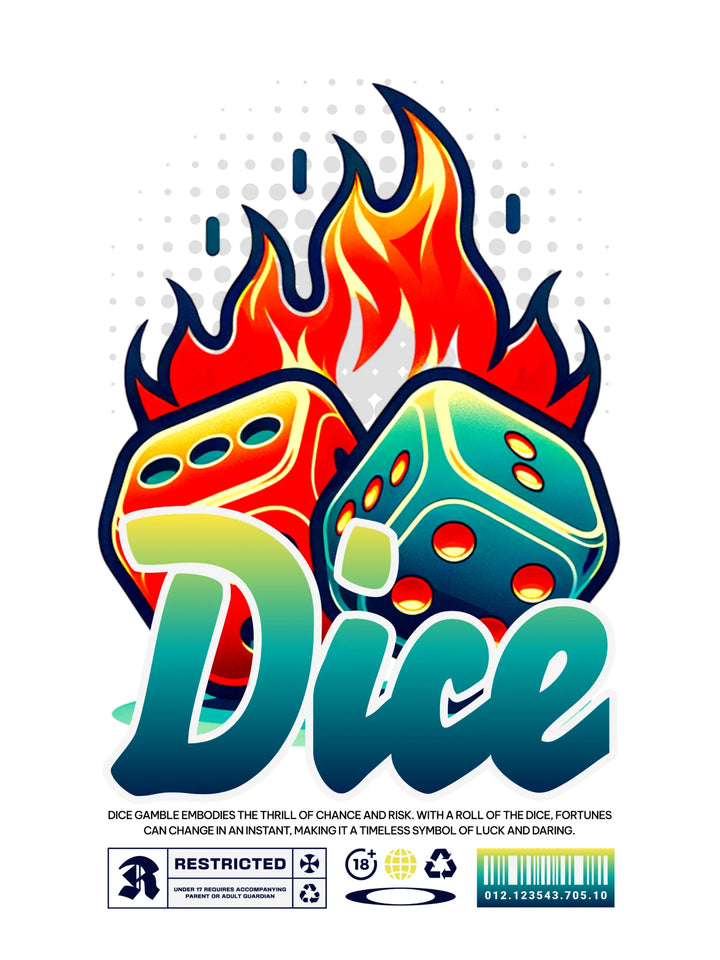 The Dice Are On Fire - Oversized t-shirt