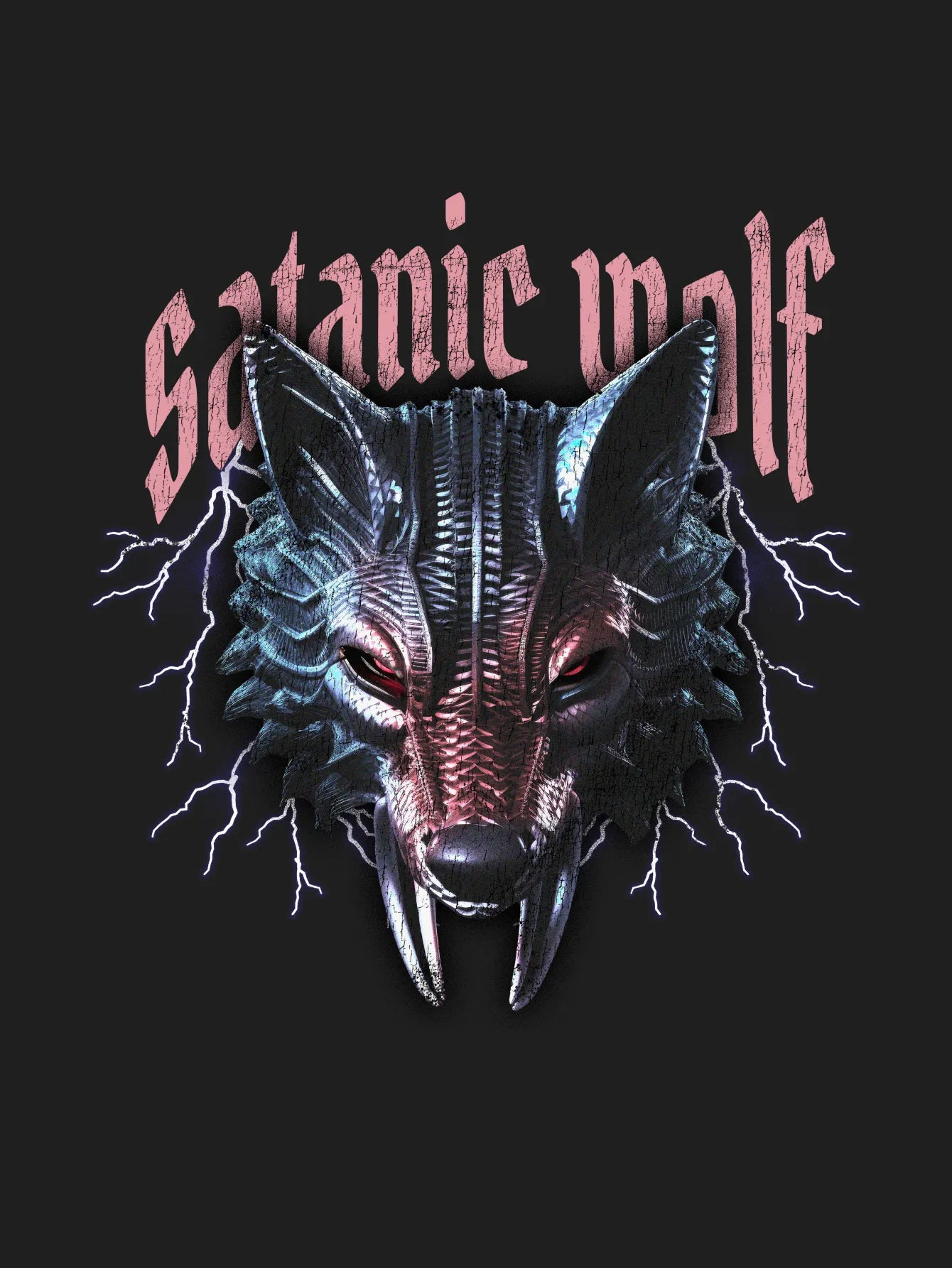 A Wolf Mask and Quote "Satanic Wolf"