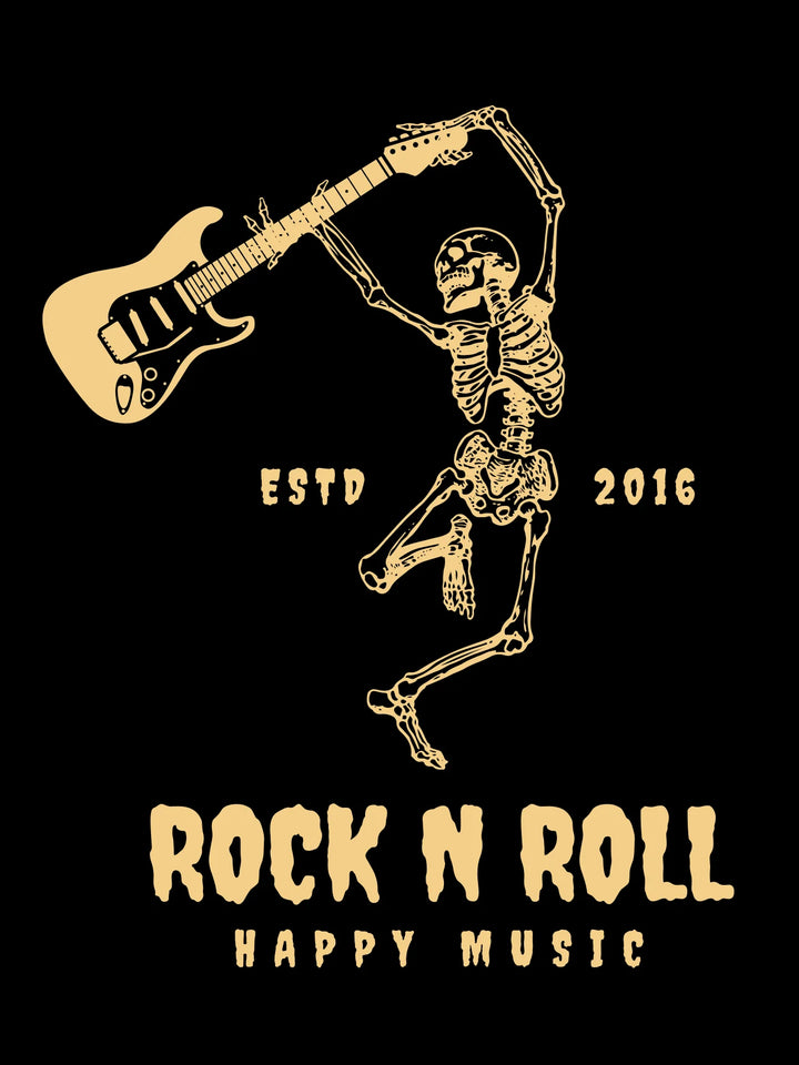 Skull - Rock N Roll Happy Music - Unisex T-Shirt
