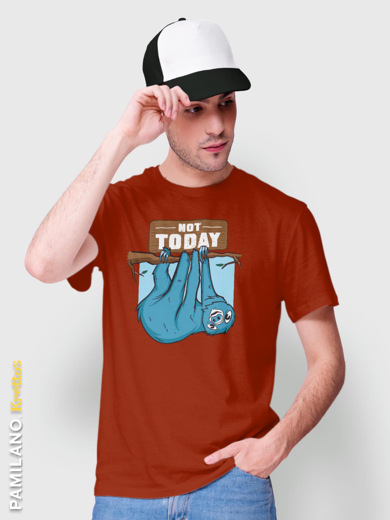 Sloth Not Today round neck graphic tee